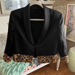 Black blazer with gold sequins size small